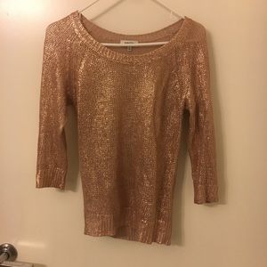 Babaton Aritzia Rose gold sparkle sweater